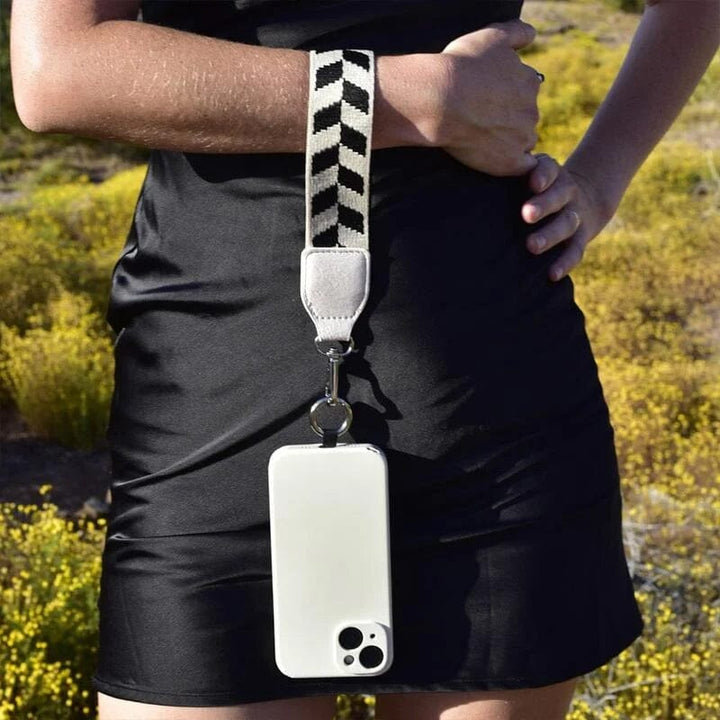 Unisex telefonrem med lynlåspose, alsidigt tilbehør, moderne og stilfuldt design, sort
