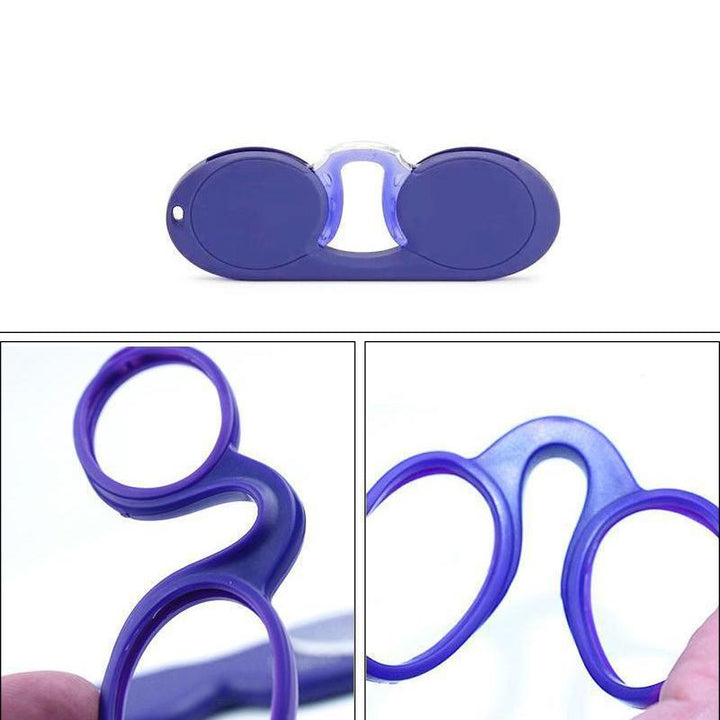 Unisex retro stangløse læsebriller, lette holdbare polycarbonatglas, UV400 beskyttelse, flere farver.