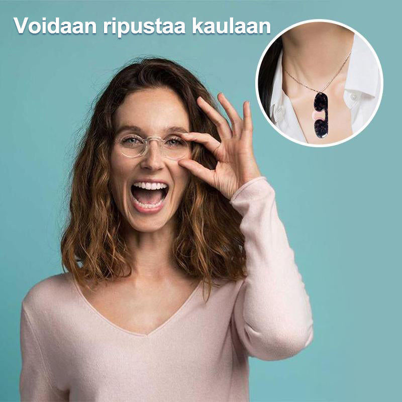 Unisex retro stangløse læsebriller, lette holdbare polycarbonatglas, UV400 beskyttelse, flere farver.