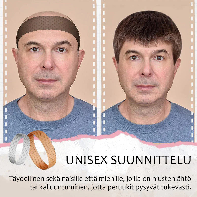 Unisex silikone hårbånd, beige, skridsikkert og behageligt, egnet til både kvinder og mænd, forhindrer hårtab.