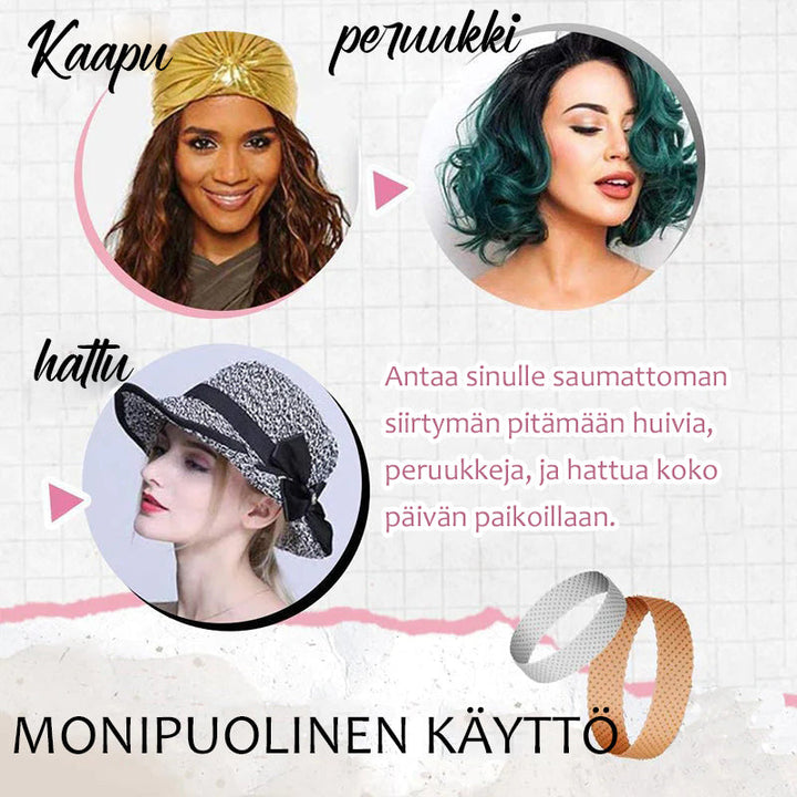 Unisex silikone hårbånd, beige, skridsikkert og behageligt, egnet til både kvinder og mænd, forhindrer hårtab.