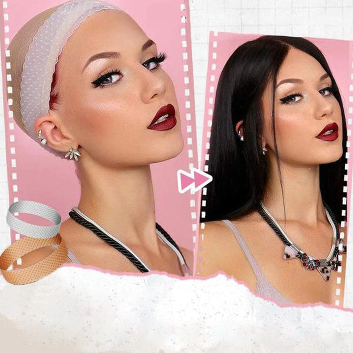 Unisex silikone hårbånd, beige, skridsikkert og behageligt, egnet til både kvinder og mænd, forhindrer hårtab.