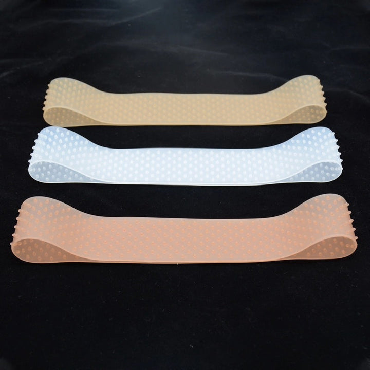 Unisex silikone hårbånd, beige, skridsikkert og behageligt, egnet til både kvinder og mænd, forhindrer hårtab.