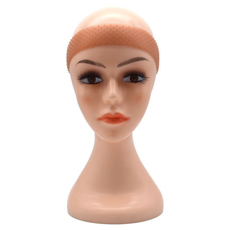 Unisex silikone hårbånd, beige, skridsikkert og behageligt, egnet til både kvinder og mænd, forhindrer hårtab.