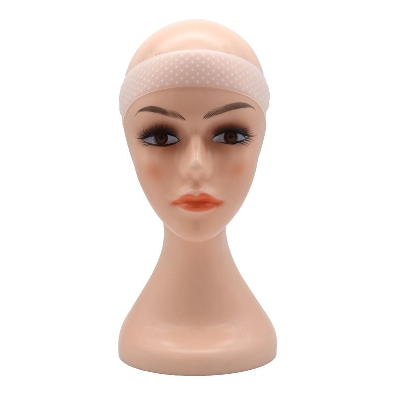 Unisex silikone hårbånd, beige, skridsikkert og behageligt, egnet til både kvinder og mænd, forhindrer hårtab.