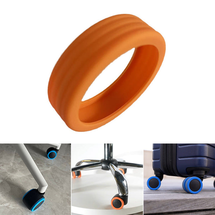 Unisex silikone kuffert hjulbeskyttere, trendy farver. Beskyt hjulene og reducer støj.