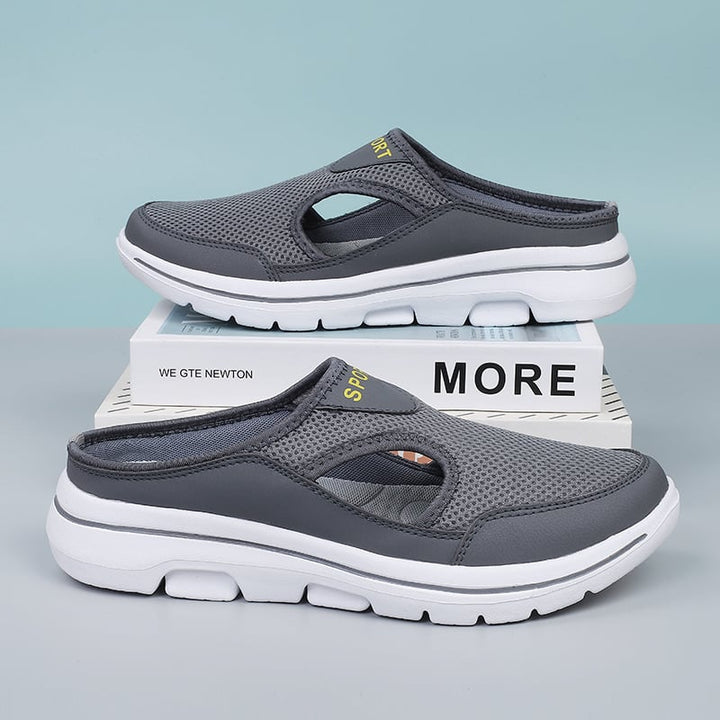 Unisex slip-on hengittävät puuvillaiset kengät, vaalea kangas, kevyt EVA-pohja, helppo pukea ilman nauhoja.