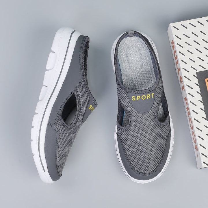 Unisex slip-on hengittävät puuvillaiset kengät, vaalea kangas, kevyt EVA-pohja, helppo pukea ilman nauhoja.