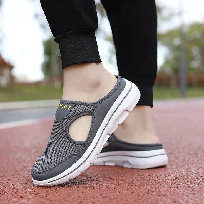 Unisex slip-on hengittävät puuvillaiset kengät, vaalea kangas, kevyt EVA-pohja, helppo pukea ilman nauhoja.