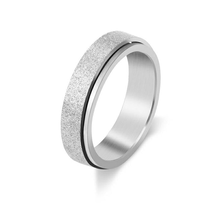 Unisex spinner ring, rustfrit stål, cirkulært design, stressaflastende smykke, stilfuldt og holdbart.