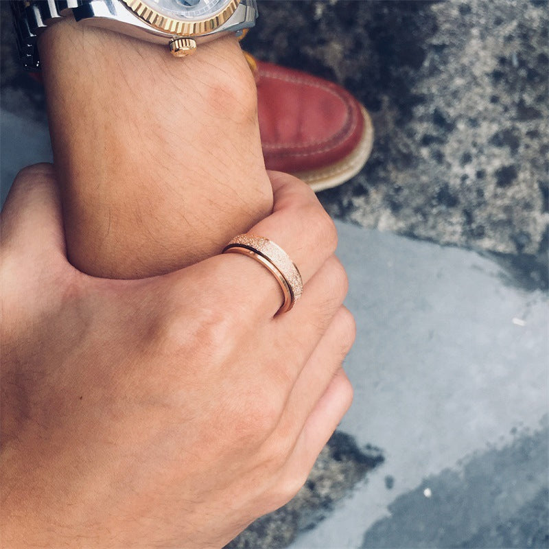 Unisex spinner ring, rustfrit stål, cirkulært design, stressaflastende smykke, stilfuldt og holdbart.