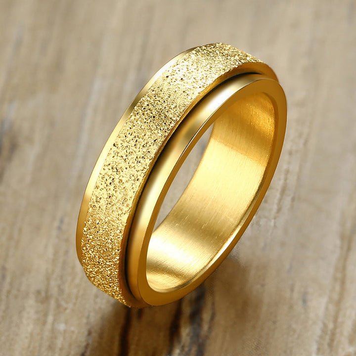 Unisex spinner ring, rustfrit stål, cirkulært design, stressaflastende smykke, stilfuldt og holdbart.
