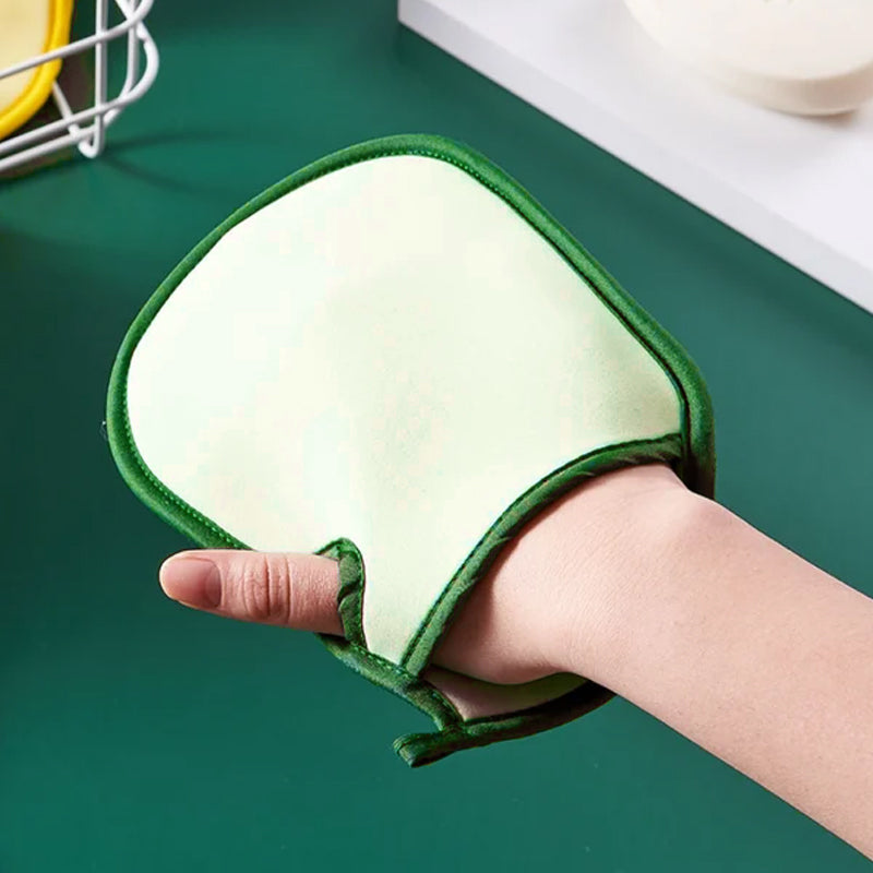 Unisex superblød eksfolierende badehandske, flerfarvede striber, blødt PVA-materiale, skånsom hudeksfoliering.