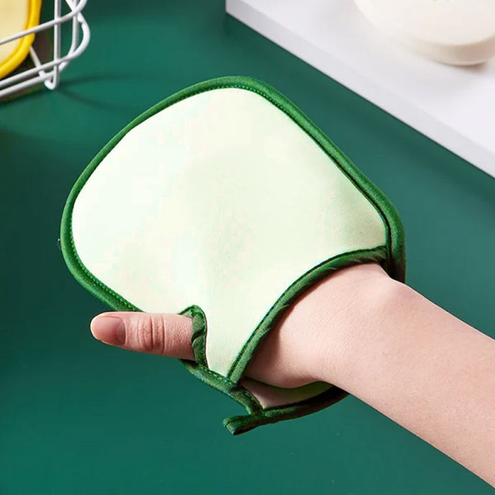 Unisex superblød eksfolierende badehandske, flerfarvede striber, blødt PVA-materiale, skånsom hudeksfoliering.