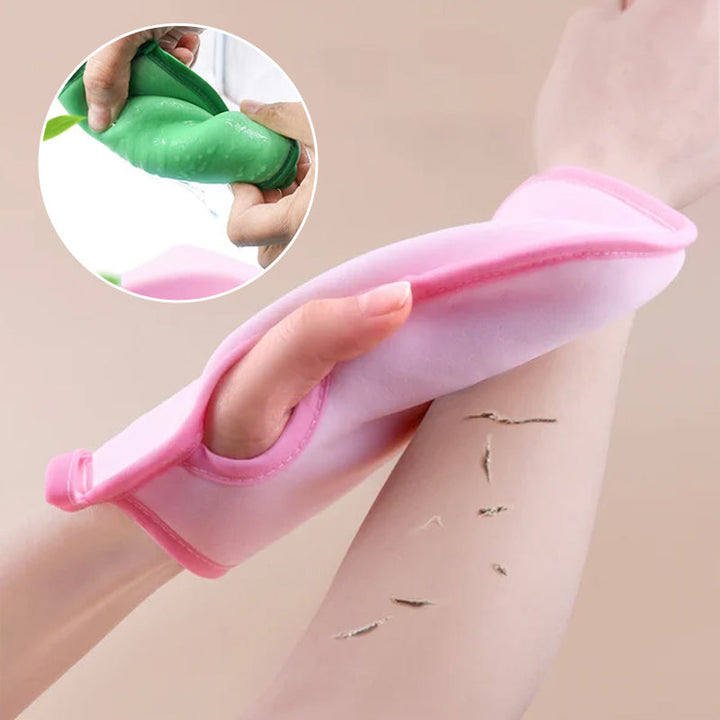 Unisex superblød eksfolierende badehandske, flerfarvede striber, blødt PVA-materiale, skånsom hudeksfoliering.