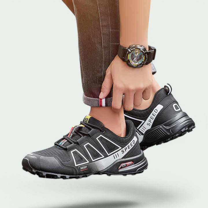 Unisex vandtætte vandrestøvler, grå, skridsikre såler, ergonomisk design, velegnet til vandreture og hverdagsbrug.