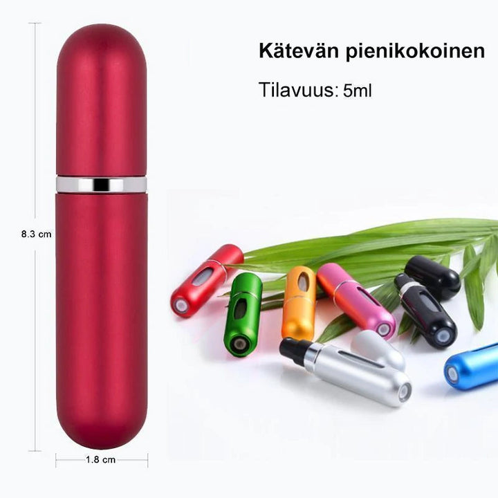 Genopfyldelig 5 ml parfumesprøjte, kompakt rejsepakke, tilgængelig i forskellige matte farver, stilfuldt tilbehør.