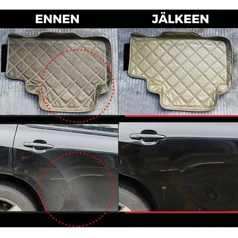 Skummende bilrensemiddel, multifunktionelt; billede af lys sprayflaske og skum mod neutral baggrund.