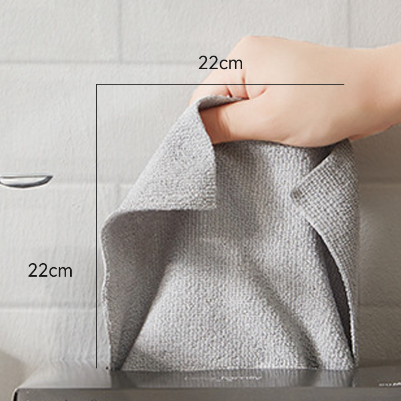 Grå absorberende mikrofiber køkkenhåndklæder til rengøring, alsidige og økologiske.