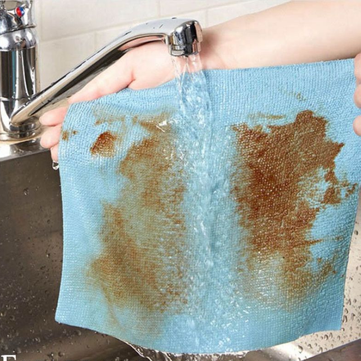 Grå absorberende mikrofiber køkkenhåndklæder til rengøring, alsidige og økologiske.