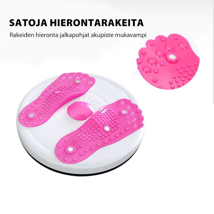 Pink balancebræt med kugledesign og massagefunktion, forbedrer balance og styrker kroppen.