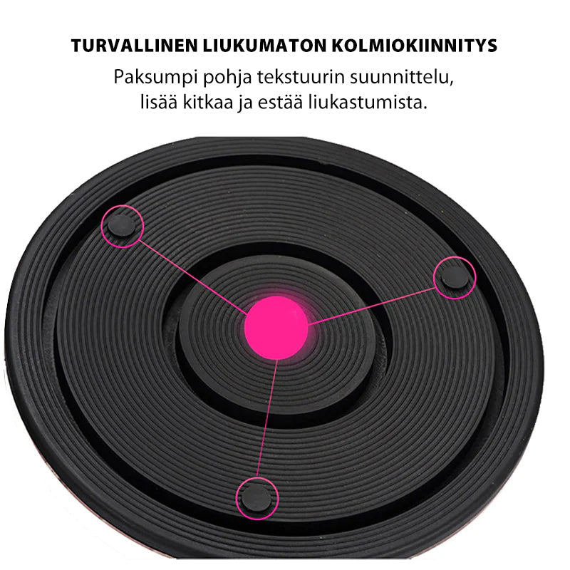 Pink balancebræt med kugledesign og massagefunktion, forbedrer balance og styrker kroppen.