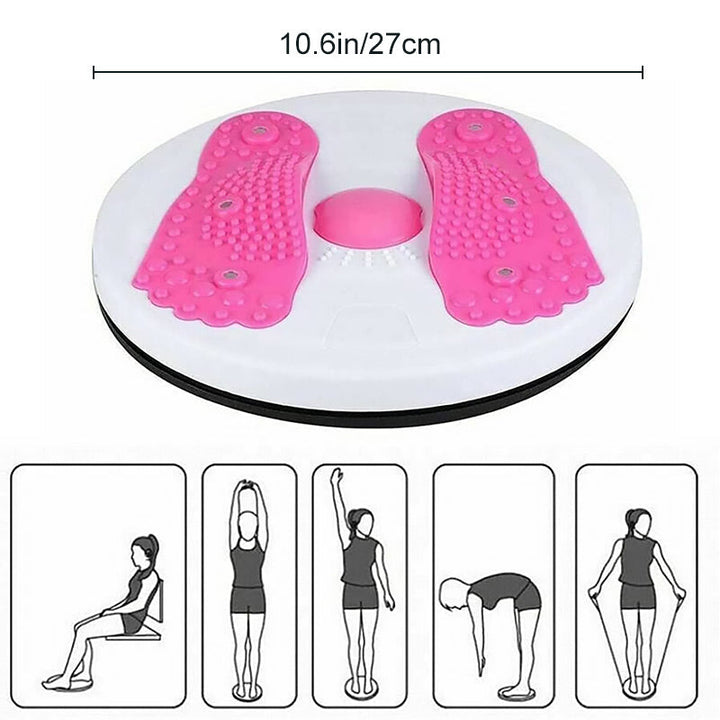 Pink balancebræt med kugledesign og massagefunktion, forbedrer balance og styrker kroppen.
