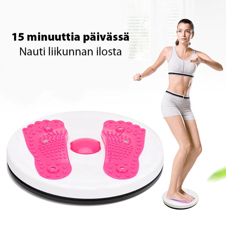 Pink balancebræt med kugledesign og massagefunktion, forbedrer balance og styrker kroppen.
