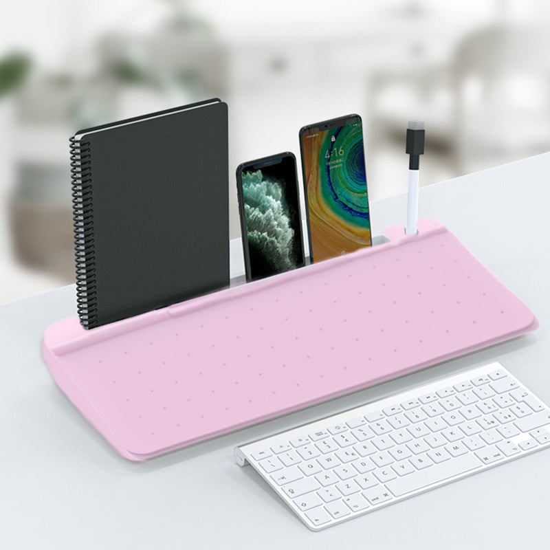 Pink tavle organiser til skrivebord, slankt design, indbygget opbevaring og penne inkluderet.