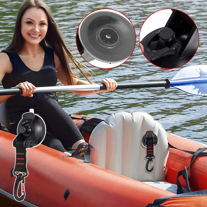 Stærk multifunktionel sugekop til udendørs brug, sort og kan bære 10 kg, lavet af ABS og PVC materiale, med krog inkluderet.