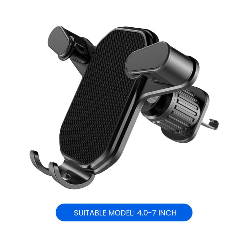 Stabil bilmonteret mobilholder, sort, 360° rotationsvinkel, kompakt størrelse og passer til alle telefonmodeller.
