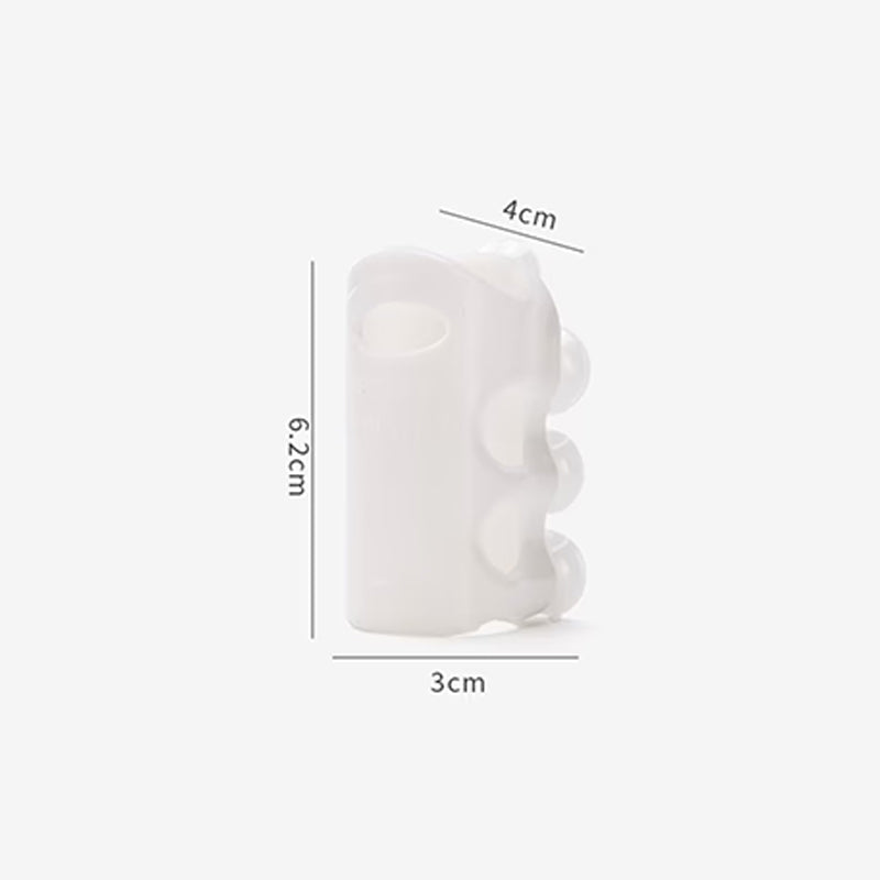 Hvid Hands-Free brusehovedholder, justerbar vinkel, stærke sugekopper, holdbart TPR-plast, hjemme- og vaskeløsninger.