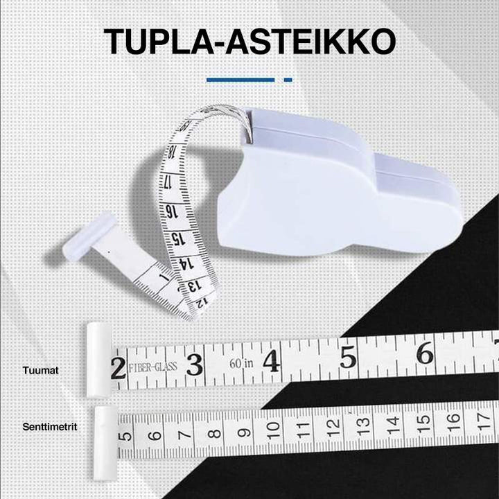 Hvidt automatisk kropsmålebånd, moderne og praktisk design, maksimal måling 150 cm, til præcise målinger