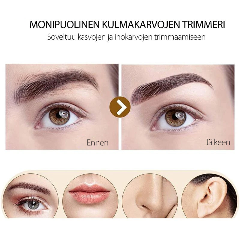 Hvid og rosaguld dame elektrisk brynstrimmer til perfektionering af bryn