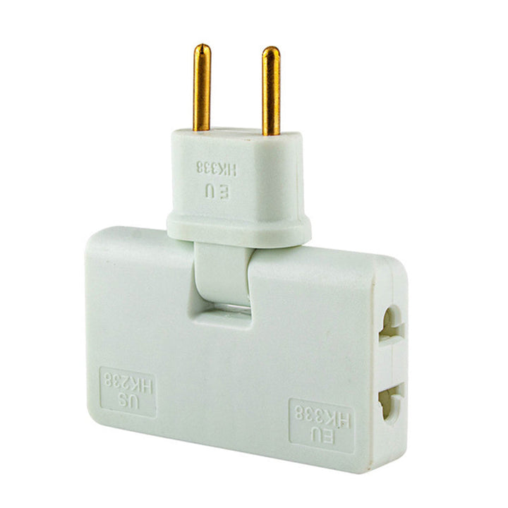 Hvid roterbar stikkontaktadapter, 180° vinkel, til smart hjem, pladsbesparende, passer til trange steder.