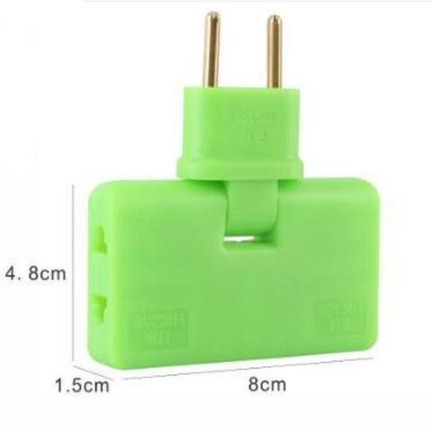 Hvid roterbar stikkontaktadapter, 180° vinkel, til smart hjem, pladsbesparende, passer til trange steder.