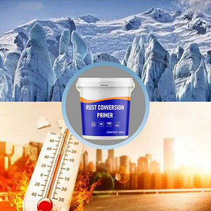 "Valkoinen ruosteenmuunnuspohjamaali metallipinnoille, pitkäkestoinen suoja ruosteelta ja korroosiolta, helppokäyttöinen."