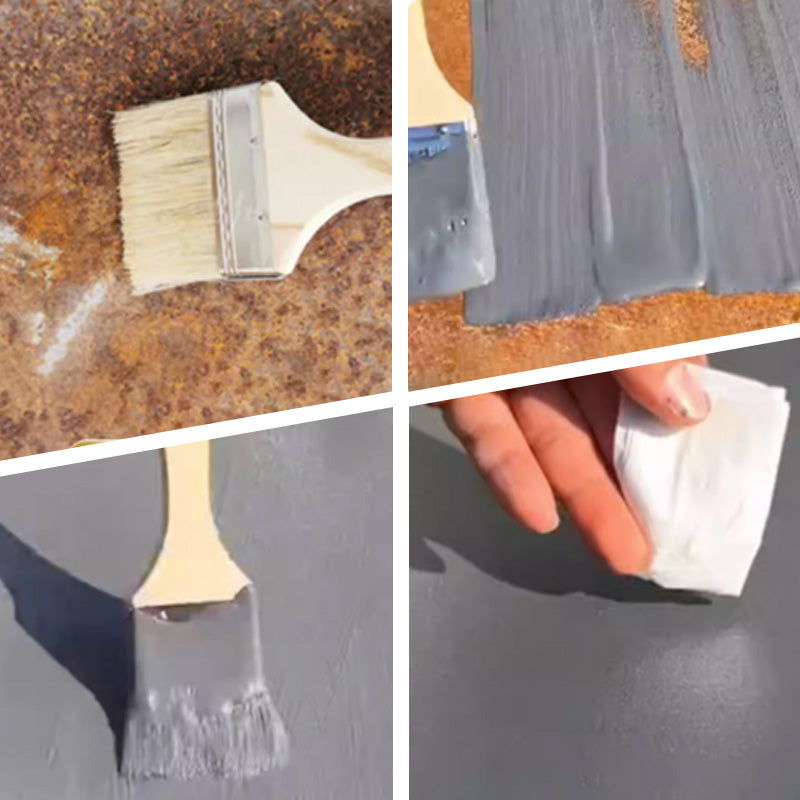 "Valkoinen ruosteenmuunnuspohjamaali metallipinnoille, pitkäkestoinen suoja ruosteelta ja korroosiolta, helppokäyttöinen."