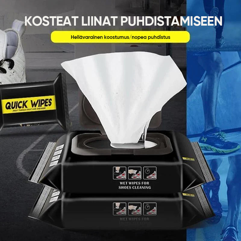 Hvide unisex skorensningsservietter, 12 stk., individuelt pakket; effektiv, nem poleringsløsning.