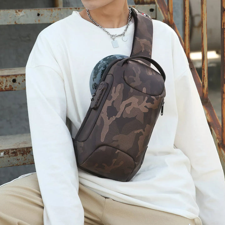 Anti-tyveri unisex taske med vandtæt funktion, urban stil, justerbar rem, kan bruges som skulder- eller brysttaske.
