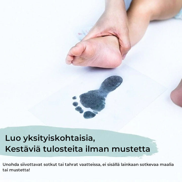Sæt til babyhånd- og fodaftryk, giftfri, blækfri, lyserød, design i en sort pakke, gaveidé til nyfødte