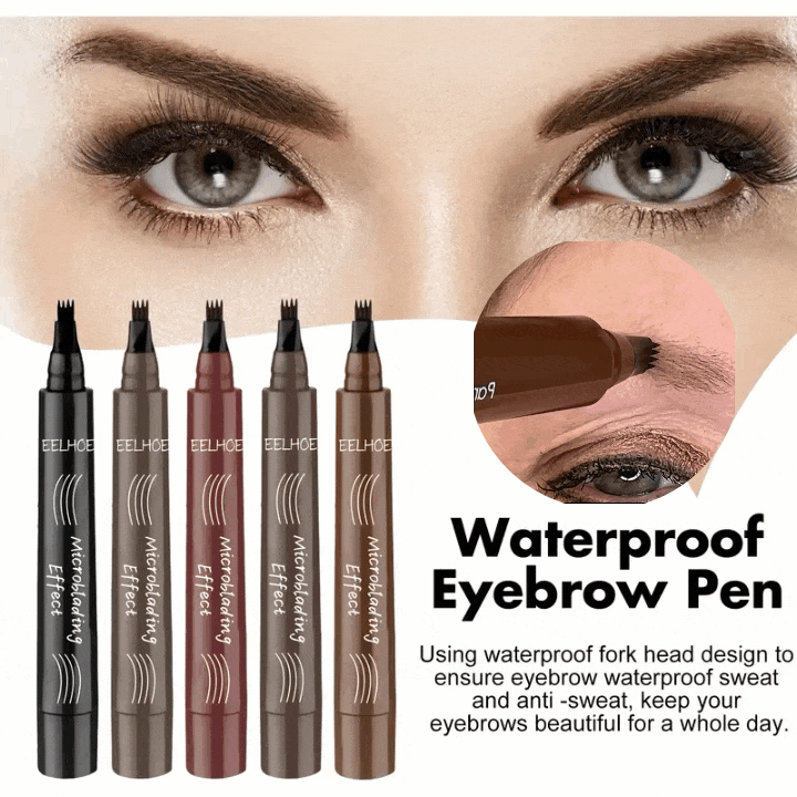 "Vedenkestävä kulmakynä 3D nelihampainen, ruskea sävy, tarkkaan ja luonnolliseen muotoiluun, kauneus ja terveys."