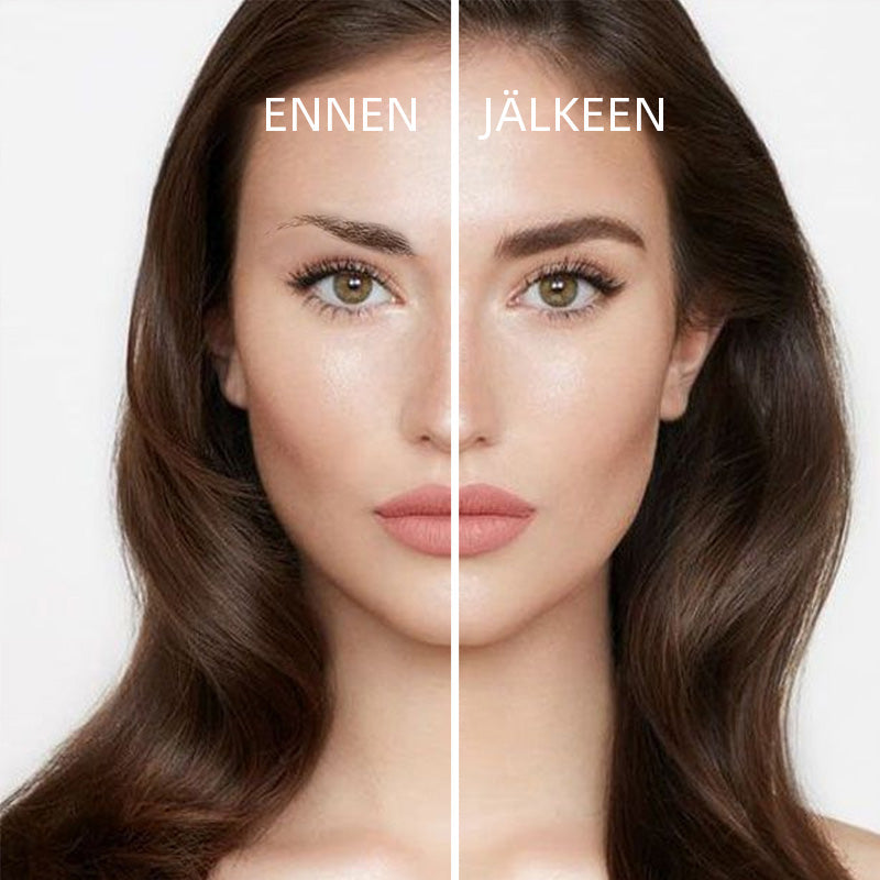 Vandtæt brynpen sæt, mørkebrun og lysebrun, præcist og naturligt resultat for alle hudtoner.