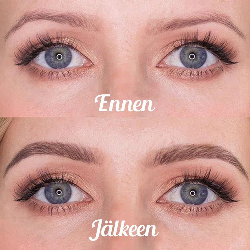 Vandtæt 4-punkts brynpen til kvinder, gråbrun nuance, skaber et naturligt look og holder hele dagen.