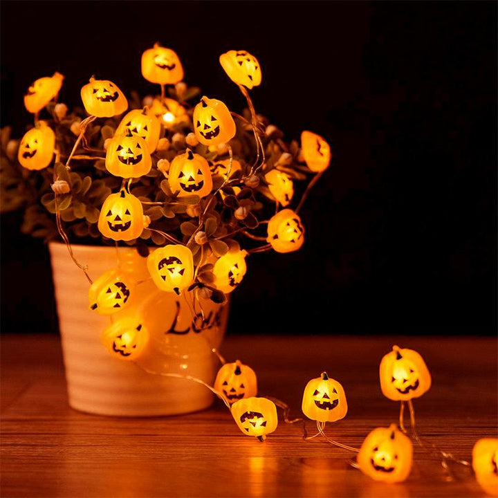 Vandtætte Halloween Græskar LED-lys USB, 20 klare orange græskar, 3m lang kæde, til udendørs og indendørs brug