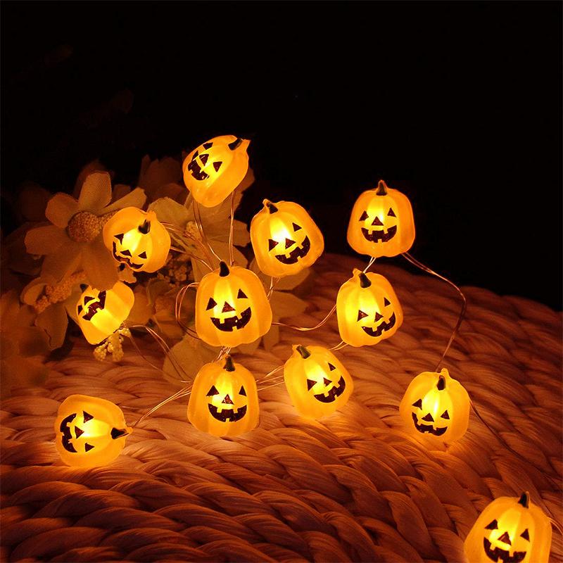 Vandtætte Halloween Græskar LED-lys USB, 20 klare orange græskar, 3m lang kæde, til udendørs og indendørs brug