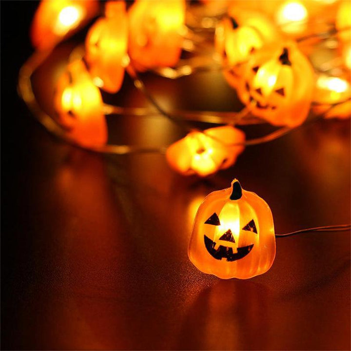 Vandtætte Halloween Græskar LED-lys USB, 20 klare orange græskar, 3m lang kæde, til udendørs og indendørs brug