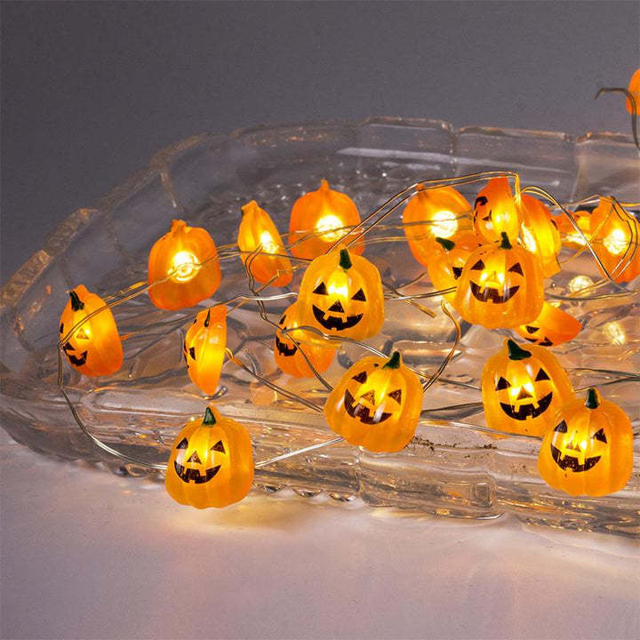 Vandtætte Halloween Græskar LED-lys USB, 20 klare orange græskar, 3m lang kæde, til udendørs og indendørs brug