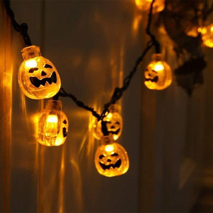 Vandtætte Halloween Græskar LED-lys USB, 20 klare orange græskar, 3m lang kæde, til udendørs og indendørs brug