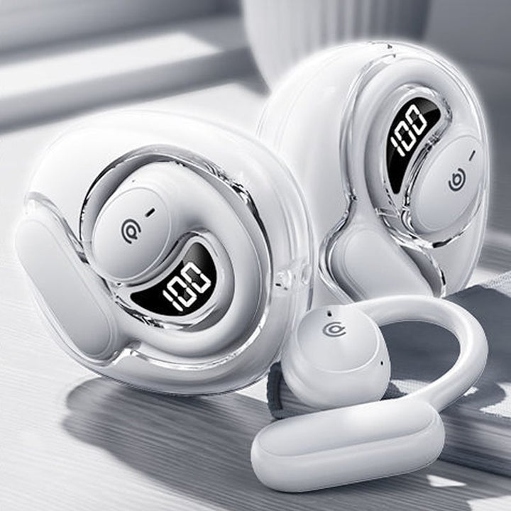 Vandtætte Luujoh Bluetooth-høretelefoner til voksne med ergonomisk design, moderne og stilfuldt udseende.